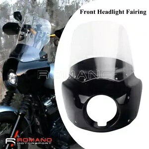 tgtFAO NuX^C 5.75C` wbhCgtFAO 15C` EBhXN[ n[[_Cip Front Fairing Club Style 5.75" Head Light Fairing 15" Windscreen For Harley Dyna
