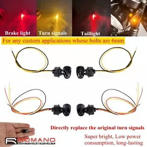 JX^ E24 6 ~[g LED X[p[~ju[L^[VOiCgECJ[z_XYLp Customs E24 6mm LED Super Mini Brake Turn Signal Light Blinkers For Honda Suzuki