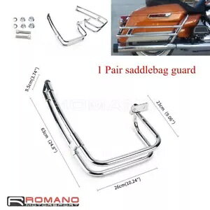 gThobO K[h X`[ [ uPbg NbV o[ c[Op 14-Up N[ Extended Saddlebag Guard Steel Rails Bracket Crash Bars For Touring 14-Up Chrome