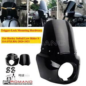 wbhCgtFAO 15C`tgKXLbgt n[[\teC [C_[ S 114 FXLRSp Headlight Fairing w/ 15" Windshield Kit For Harley Softail Low Rider S 114 FXLRS