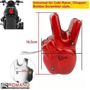 JX^I[goC͂݃nh LED e[CgXgbvvJtF[T[{o[ Custom Motorcycle Scissors Hand LED Tail Light Stop Lamps For Cafe Racer Bobber