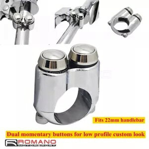 2 �{�^���I�[�g�o�C�n���h�R���g���[���������^���X�C�b�` 7/8 �C���`�o�[ Motogadget M �X�C�b�` 2 Buttons Motorcycle Hand Control Momentary Switch 7/8 Bars Motogadget M-switch �y���s�A���i�z