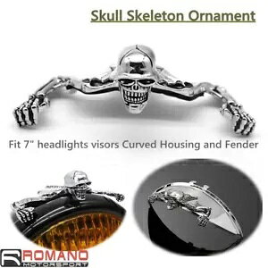 4C` wbhCg tF_[ I[ig XPg n[[ {o[ `bp[ JX^ X|bgvp 4h Headlight Fender Ornament Skeleton For Harley Bobber Chopper Custom Spot lamp