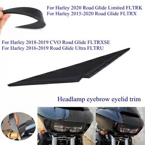 SwbhCgт܂ԂgXebJ[n[[[hOCh FLTRX 2015-20 Rubber Headlight Eyebrow Eyelid Trim Sticker For Harley Road Glide FLTRX 2015-20