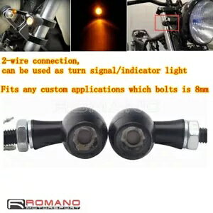 ge LED ^[VOiCWP[^[Cg 8 ~[g{gn[[JtF[T[ 12V Retro Bullet LED Turn Signals Indicator Light 8mm Bolt For Harley Cafe Racer 12V