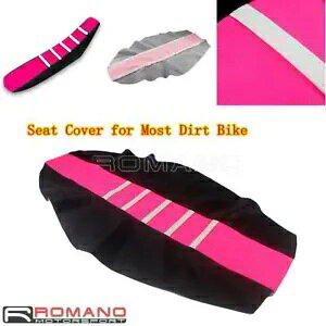 SutubN MX sNV[gJo[z_ WR KX250 300 _[goCN~ Rubber Ribbed Black MX Pink Seat Cover for Honda WR KX250 300 Dirtbike Anti-Slip
