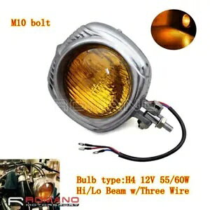 Ao[ H4 gI[goCtgvWFN^[wbhCgn[[`bp[A~ Amber H4 Retro Motorcycle Front Projector Headlights For Harley Chopper Aluminum
