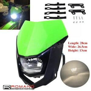 O[ X[p[g H4 _[goCN fA X|[c wbhCg JTL KX KLX KLR }np Green Supermoto H4 Dirt Bike Dual Sport Headlight For Kawasaki KX KLX KLR Yamaha