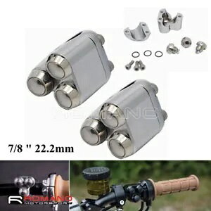 2^gv{^XCb`n[[JtF[T[7/8C`22mmnho[p 2PCS Momentary Triple Button Switches For Harley Cafe Racer 7/8" 22mm Handlebar