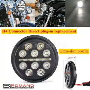 1x I[goCe LED tHOwbhCgn[[CfBAXJEg 4.5 C`oPbgp 1x Motorcycle Projection LED Fog Headlight For Harley Indian Scout 4.5" Buckets