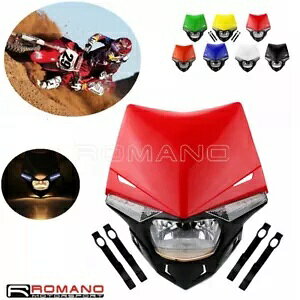 12V 35W デュアルスポーツヘッドライト レッドマスク付き Kawasaki KLX 110 125 150 KLR KDX 250用 12V 35W Dual Sport Headlight w/Red Mask For Kawasaki KLX 110 125 150 KLR KDX 250