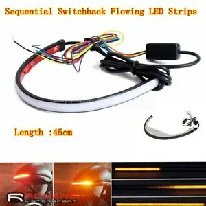 45cm DRL `[u ECJ[ e[Cg V[PV XCb`obN LED Cg Xgbv bh 45cm DRL Tube Turn Signals Taillight Sequential Switchback LED Light Strips Red