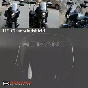 "�n�[���[�_�C�i �X�[�p�[ �O���C�h �J�X�^�� FXDC 2009-2014 �N���A 11 ""�w�b�h���C�g �t�����g�K���X�p For Harley Dyna Super Glide Custom FXDC 2009-2014 Clear 11"" Headlight Windshield"