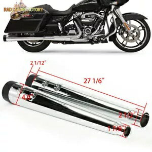 4C` XbvI}t[ fAGL][XgpCv n[[c[O GNg [h Mh 17+p 4" Slip-On Muffler Dual Exhaust Pipes for Harley Touring Electra Road Gilde 17+