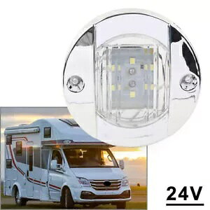 Eh 24V LED TCh}[J[ g[[ Cg zCg v gbN g[[ RV {[gp- Round 24V LED Side Marker Trailer Light White Lamp for Truck Trailer RV Boat-