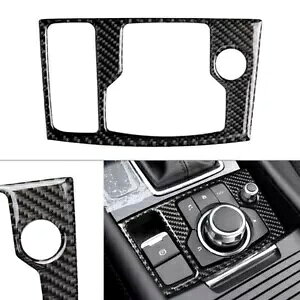 J[{t@Co[CeA}`fBA{^Jo[g}c_ 3 ANZ 17-18- Carbon Fiber Interior Multimedia Button Cover Trim For Mazda 3 Axela 17-18-