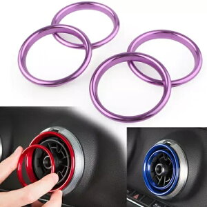 COJo[OAEfB A3 8V 2012-2019 O- Ventilation grille cover ring for Audi A3 8V 2012-2019 purple decorative ring car-