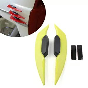 2x g ECObg TCh X|C[ fBtN^[ GA EBO Lbg [^[ jo[T CG[- 2x Trim Winglets Side Spoiler Deflector Air Wing Kit Motor Universal Yellow-