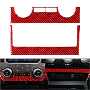 2xRfBVi[XCb`plJo[g g^ ^h 2014-21 J[{t@Co[bhp- 2xConditioner Switch Panel Cover Trim for Toyota Tundra 2014-21 Carbon Fiber Red-