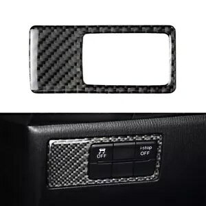 J[{t@Co[wbhCgXCb`{^Jo[g}c_ 3 ANZ 2017-18- Carbon Fiber Headlight Switch Button Cover Trim For Mazda 3 Axela 2017-18-