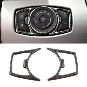 �w�b�h���C�g �X�C�b�` �J�o�[ �t���[�� �g���� LHD �}�X�^���O 2015-19 �J�[�{���t�@�C�o�[�p- Headlight Switch Cover Frame Trim LHD for Mustang 2015-19 Carbon Fiber- �y���s�A���i�z