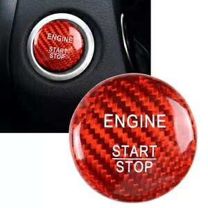 GWX^[gXgbv{^Jo[ZfX AB CE GLE GLC CLA J[{t@Co[bh- Engine Start Stop Button Cover For Mercedes A B CE GLE GLC CLA Carbon Fiber Red-