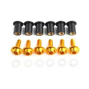 Honda CBR250 650 300 �S�[���h�p�X�v���b�^�[�t�����g�K���X�l�W���t��- Splitter Windscreen Screws Mounting for Honda CBR250 650 300 Gold- �y���s�A���i�z