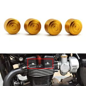 T120 �X���N�X�g�� R �X�N�����u���[�p�r���b�g���H�w�b�h�{���g�i�b�g�J�o�[�L���b�v �S�[���h- Billet Machined Head Bolt Nut Cover Cap for T120 Thruxton R Scrambler Gold- �y���s�A���i�z