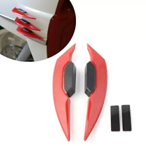 2x g ECObg TCh X|C[ fBtN^[ GA EBO Lbg [^[ jo[T bh- 2x Trim Winglets Side Spoiler Deflector Air Wing Kit Motor Universal Red-