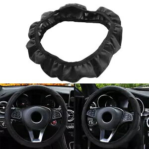 15 "}CNt@Co[U[XeAOzC[Jo[{EԗpSUVubN"- 15 "Microfiber Leather Steering Wheel Cover Decorative Bowl for Car SUV Black"-