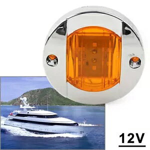Eh 12V LED TCh}[J[ g[[ Cg Ao[ v gbN g[[ RV {[gp- Round 12V LED Side Marker Trailer Light Amber Lamp for Truck Trailer RV Boat-