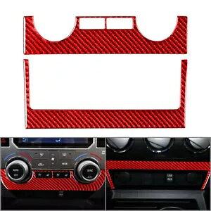 2xRfBVi[XCb`plJo[g g^ ^h 2014-21 J[{t@Co[bhp- 2xConditioner Switch Panel Cover Trim for Toyota Tundra 2014-21 Carbon Fiber Red-