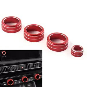 4x R\[ AC NC[g Rg[ {^ O Jo[ z_ VrbN 11th 2022+ bhp- 4x Console AC Climate Control Button Ring Cover for Honda Civic 11th 2022+ Red-