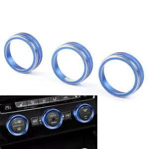3xAC NC[g Rg[ O {^ Jo[ VW St WFb^ eBOA pT[g AgX u[p- 3xAC climate control ring button cover for VW Golf Jetta Tiguan Passat Atlas blue-