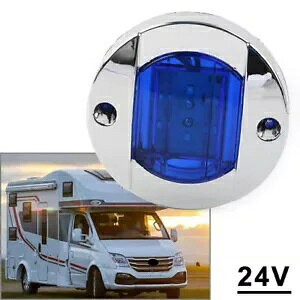 Eh 24V LED TCh }[J[ g[[ Cg u[ v gbN g[[ RV {[gp- Round 24V LED Side Marker Trailer Light Blue Lamp for Truck Trailer RV Boat-