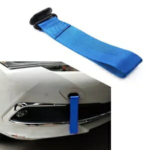 ԌxgXgbv[tbNjo[TA/tgop[u[- Car Towing Belt Strap Rally Hook Universal Rear/Front Bumper Blue-