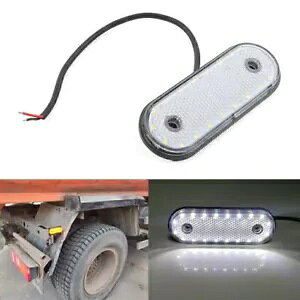 g[[ gbN op LED ȉ~`TCh }[J[ Cg A Cg zCg- LED Oval Side Marker Light Rear Light White For Trailer Truck Van-