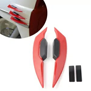2x g ECObg TCh X|C[ fBtN^[ GA EBO Lbg [^[ jo[T bh- 2x Trim Winglets Side Spoiler Deflector Air Wing Kit Motor Universal Red-