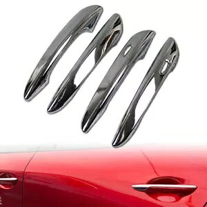���O�h�A�n���h���J�o�[�x�[�� ABS �N���[�� 2019 - 2020 �}�c�_ 3 �Z�_���p- Outdoor Door Handle Cover Bezels ABS Chrome for 2019 - 2020 Mazda 3 Sedan-