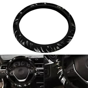 XeAOzC[Jo[ O[&ubN 15C`/37-38CM PUU[ Obhnhԗp- Steering Wheel Cover Grey & Black for 15"/37-38CM PU Leather Good Handle Car-