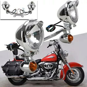pbVO^[VOi hCrOtHOv X|bgCg o[Lbgt n[[oCNp Passing Turn Signal Driving Fog Lamp Spot Light w/ Bar Kit For Harley Motorcycle