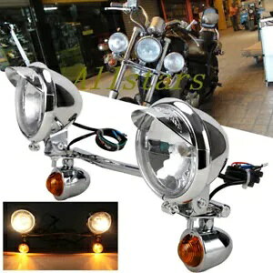 jo[TI[goCpbVO^[VOivhCrOtHOX|bgCgo[uPbg Universal Motorcycle Passing Turn Signal Lamp Driving Fog Spot Light Bar Bracket