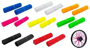 カバー スポーク 2 リム Moto クロスバイク イエロー ネオン Honda CRF CR 125 150- Covers spokes 2 rims Moto Cross bike yellow neon Honda CRF CR 125 150-