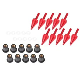 10x レッドフロントガラスフロントガラスウインドスクリーンスパイクボルト Hyosung Honda Buell 用 10x Red Windscreen Windshield Wind Screen Spike Bolt For Hyosung Honda Buell