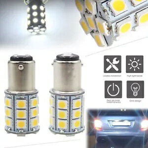2x 27SMD BA15D キャビンマリンボート LED 電球 1004 1076 1142 ホワイト 20 ミリメートル * 48.5 ミリメートル 2x 27SMD BA15D Cabin Marine Boat LED Light Bulb 1004 1076 1142 White 20mm*48.5mm