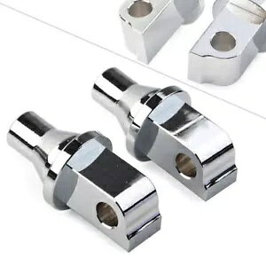 �t�����g/���A �e�[�p�[�h �t�b�g�y�O �A�_�v�^�[ ���}�n �z���_ VTX �X�Y�L �N���[���ɓK�� Front/Rear Tapered Foot Peg Adapters Fit Yamaha Honda VTX Suzuki Chrome �y���s�A���i�z