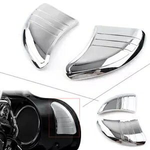 2x N[gCCi[tFAO~[Jo[tFAOtBbgn[[c[OOCh 2x Chrome Tri-Line Inner Fairing Mirror Cover Fairing Fit Harley Touring Glide