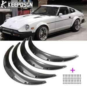 ���Y 280ZX 300ZX �_�b�g�T���t�F���_�[�t���A���C�h�{�f�B�A�[�`�}�b�h�K�[�h�J�[�{�����b�N For Nissan 280ZX 300ZX Datsun Fender Flares Widebody Arches Mudguard CARBON Look �y���s�A���i�z