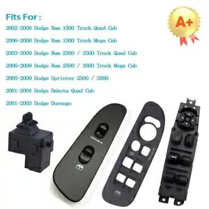 2002-2010 _bW 1500 2500 3500 hAp[EBhEXCb` & x[ 4 s[X/Zbg For 2002-2010 Dodge Ram 1500 2500 3500 Door Power Window Switch & Bezel 4pcs/set