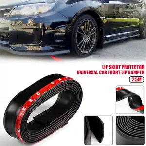 �u���b�N�J�[ 2.5M �t�����g�o���p�[���b�v�X�v���b�^�[�X�|�C���[�����{�f�B�E�B���O���j�o�[�T�����o�[ Black Car 2.5M Front Bumper Lip Splitter Spoiler Chin Body Wing Universal Rubber �y���s�A���i�z